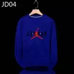 air jordan pulls manche longue col rond jordan big navy blue jd04